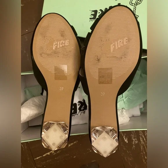 New Miss L Fire summer slip-on crystal heel euro 37 - Picture 3 of 6